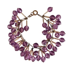 French Art Deco Amethyst Crystal Chain Bracelet