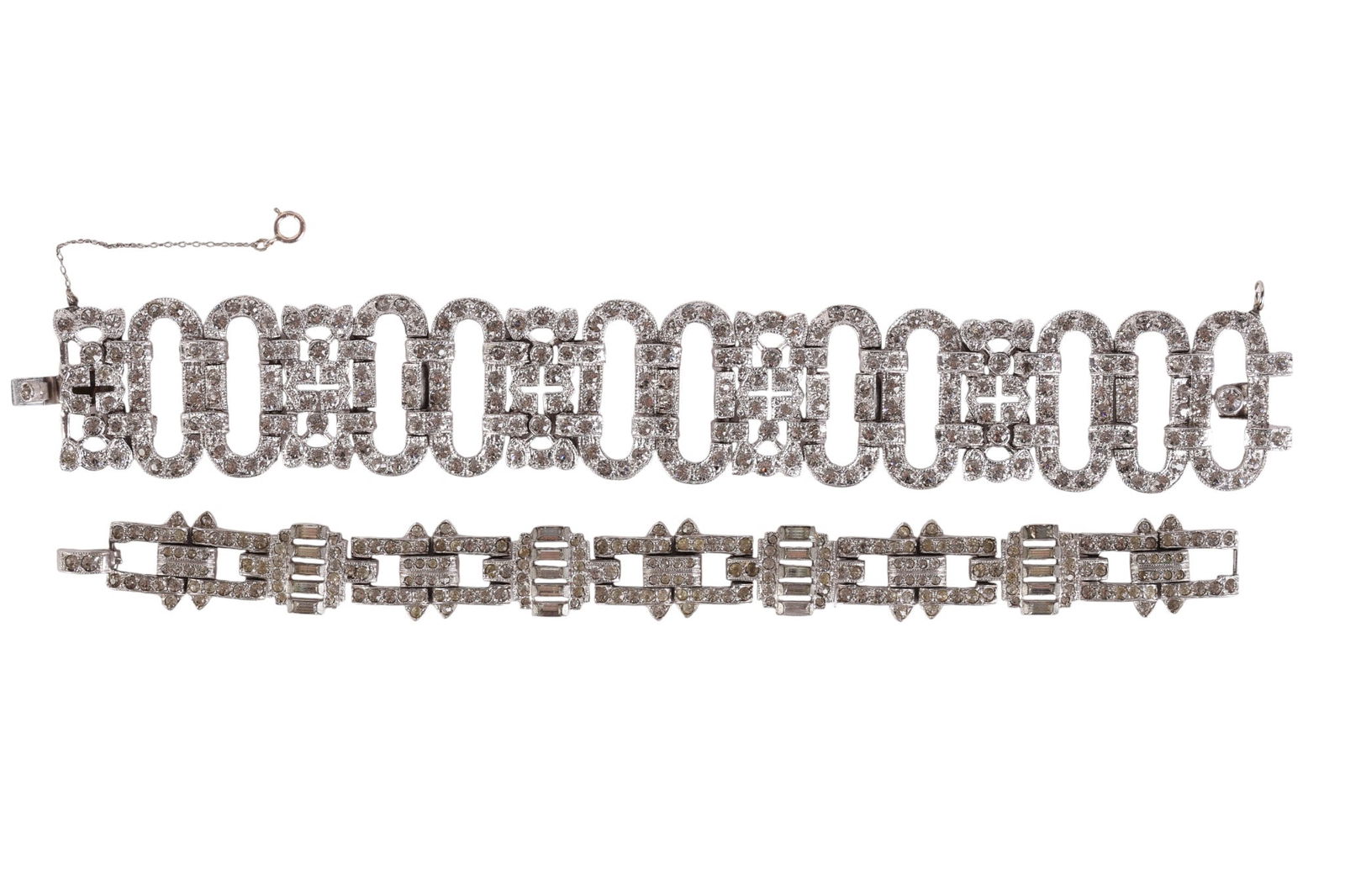 Art Deco 1920s Geometric Crystal Hinged Bracelets (1 of 7)