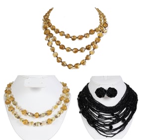 Designer Multi-Strand Beaded Necklaces & Earrings