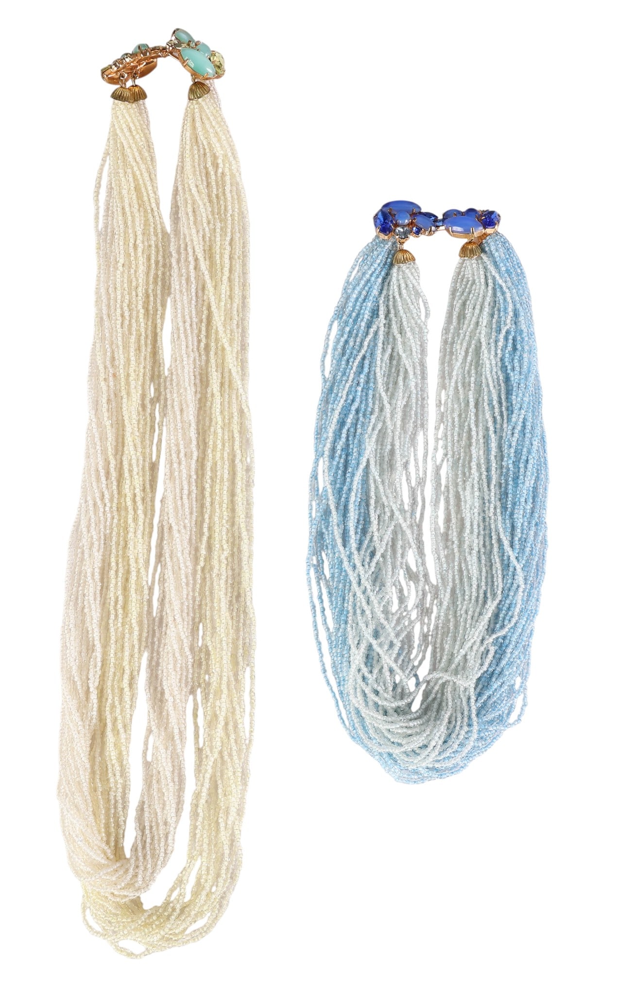 Vintage 1950s Multi-Strand Beaded Necklaces 2p LOT (1 of 5)