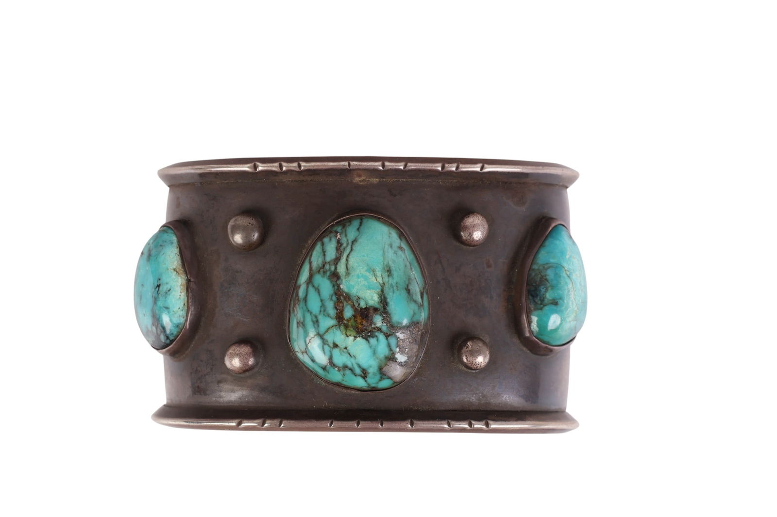 Native American Sterling Turquoise Cuff Bracelet (1 of 8)