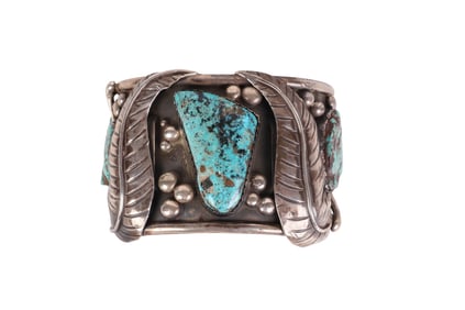 Native American Sterling Turquoise Snake Bracelet