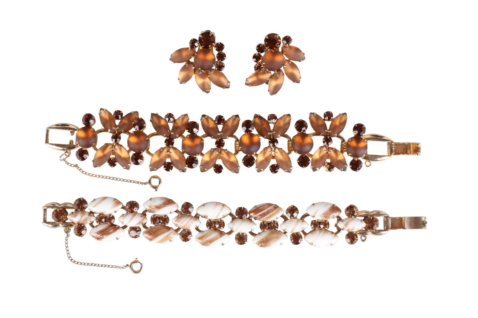 Vintage 1960s D&E Juliana Art Glass Bracelets LOT (1 of 10)