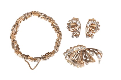 Vintage Designer Hollycraft Bracelet Parure c.1952