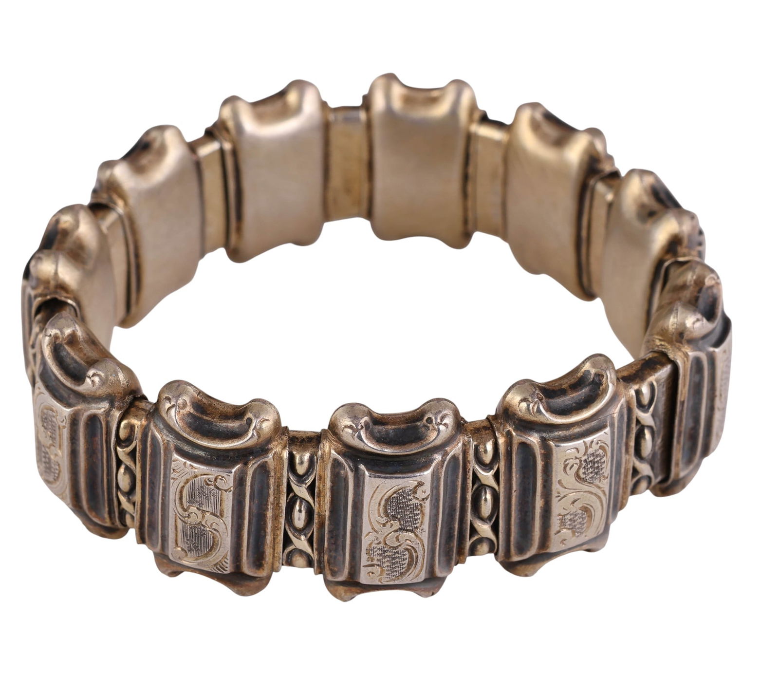 Victorian 1880s Sterling Expansion Bangle Bracelet (1 of 7)