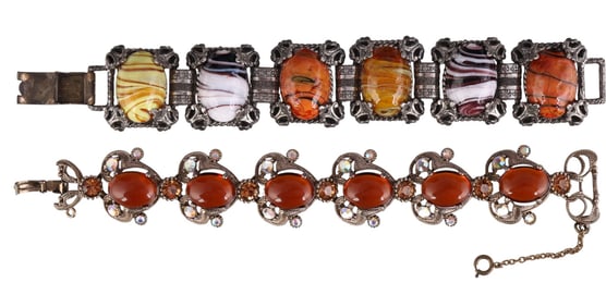 Selro Selini Vintage Art Glass & Lucite Bracelets