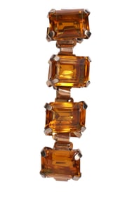 Mazer Vintage 40s Gilded Sterling Citrine Bracelet