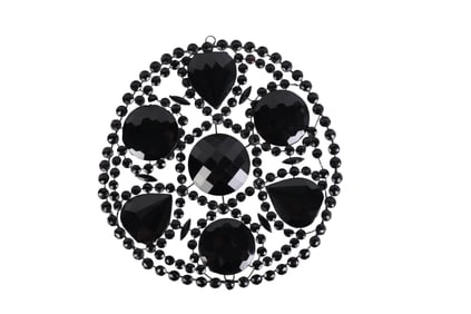 Victorian c1870 French Jet Glass Stomacher Pendant