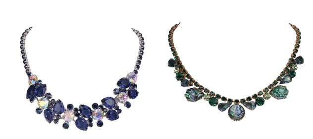D&E Juliana 1960s Crystal and Art Glass Necklaces