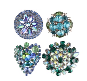 Designer Crystal Multi-Strand Necklaces 1960s LOT