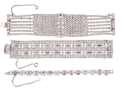 50s Vintage Crystal Rhinestone Cocktail Bracelets