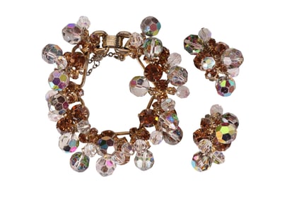 D&E Juliana AB 1960s Dangles Bracelet and Earrings