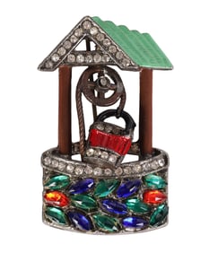Vintage Designer Wishing Well Brooch c.1939 RARE
