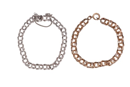 1940s Vintage Gold-Filled Link Charm Bracelets LOT