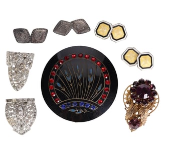 Art Deco 1920s-30s Assortment Cuff Links Clips LOT