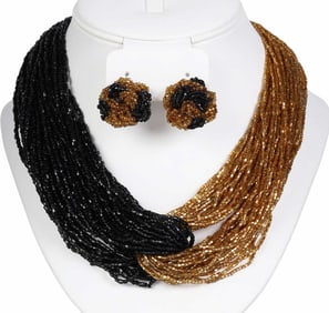 1950s Miriam Haskell Vintage Beaded Necklace SET