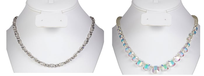 Vintage Crystal Necklaces 1960s 2 Piece ESTATE LOT