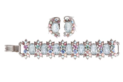 Designer Florenza Art Glass & Crystal Bracelet SET