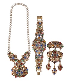 Antique Austro-Hungarian Crystal 1890s Parure SET