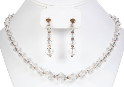 Art Deco 1930s Simmons Crystal Necklace SET in BOX