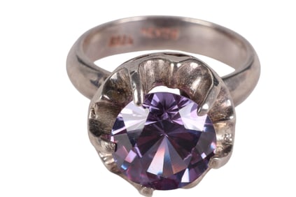 Mexican 1960s Sterling Color-Change Sapphire Ring