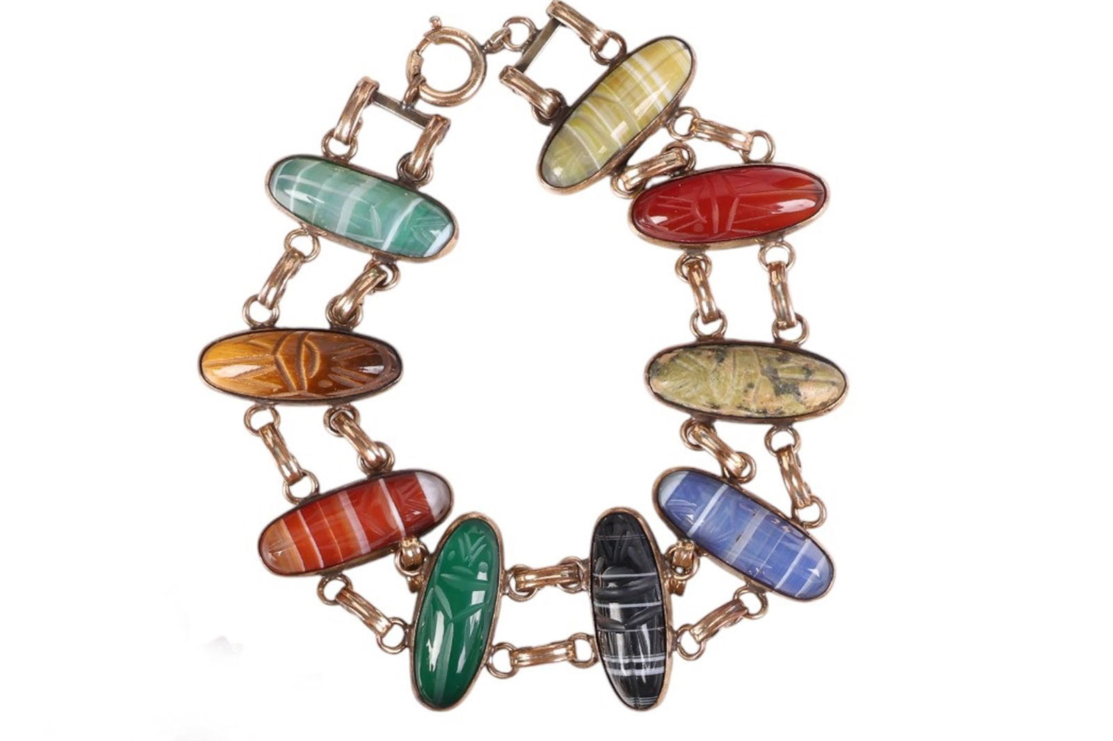 Art Deco Egyptian Revival 9k Gold Scarab Bracelet (1 of 3)