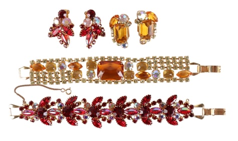 1950s Designer Mid-Century Crystal Bracelet SETS