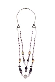 Art Deco 1929 Double Sautoir Crystal Bead Necklace