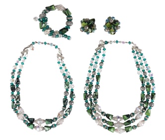 Alice Caviness 1950s Art Glass and Crystal Parure