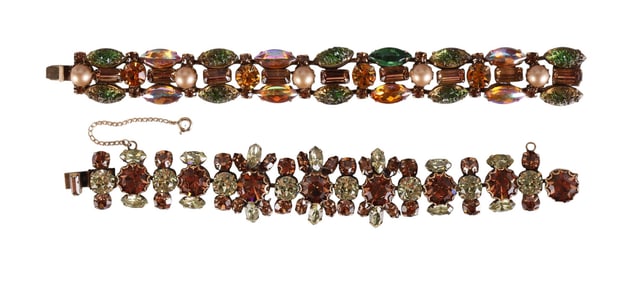 Vintage 1950s Regency Art Glass Crystal Bracelets