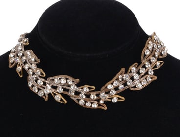 Antique 1850s Victorian Crystal Choker Necklace