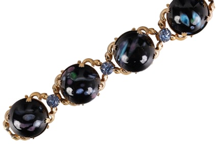 Schiaparelli Vintage Millefiore Art Glass Bracelet