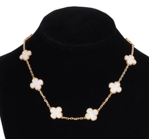 Van Cleef & Arpels VCA 18k Gold Alhambra Necklace