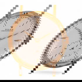 Rolex 18k Gold Precision Ref 4325 Manual Watch: Rolex vintage Precision wristwatch crafted in solid 18K yellow gold, reference number 4325. The round case features a finely etched bezel and straight lugs, measuring approximately 35mm in diameter ex