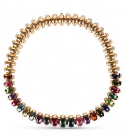 BULGARI 18k Gold Celtavra Color Gemstone Necklace