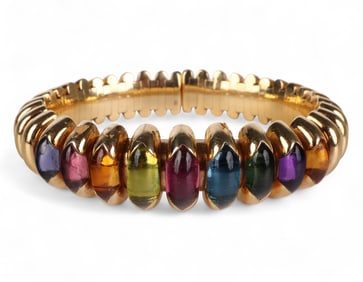 BULGARI 18k Gold Celtavra Color Gemstone Bracelet