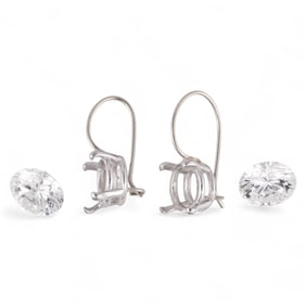 Platinum 5.07 CTTW GIA Cert Diamond Stud Earrings