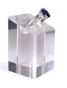 Platinum 2.56 CT TW Sapphire Diamond Ring Sz 6.5