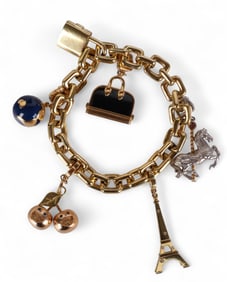 Louis Vuitton 18k Gold Diamond Charm Bracelet 167g