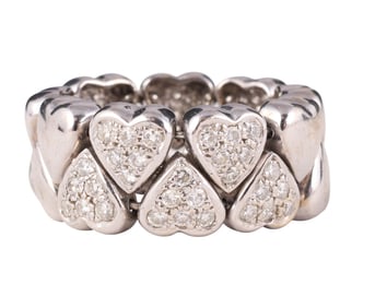 18k White Gold 1/2 CT TW Diamond Heart Ring 14g