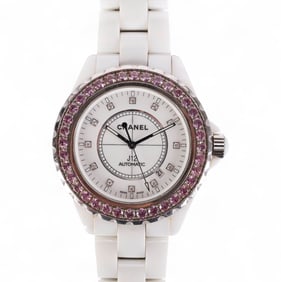 Chanel White Ceramic J12 38mm Wrist Watch H2011