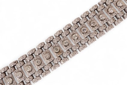 14k White Gold 12.3 CT TW Diamond Link Bracelet