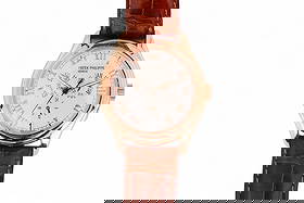 Patek Philippe 18k Rose Gold Annual Calendar Watch: Patek Philippe Annual Calendar wristwatch, reference 5035, featuring a 30mm case crafted in 18k rose gold. Powered by the self-winding calibre 315/198 movement, this elegant timepiece showcases Patek