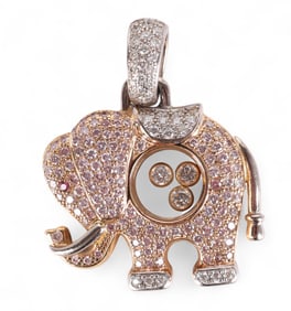 Chopard 18k Gold 2 CT TW Diamond Elephant Pendant