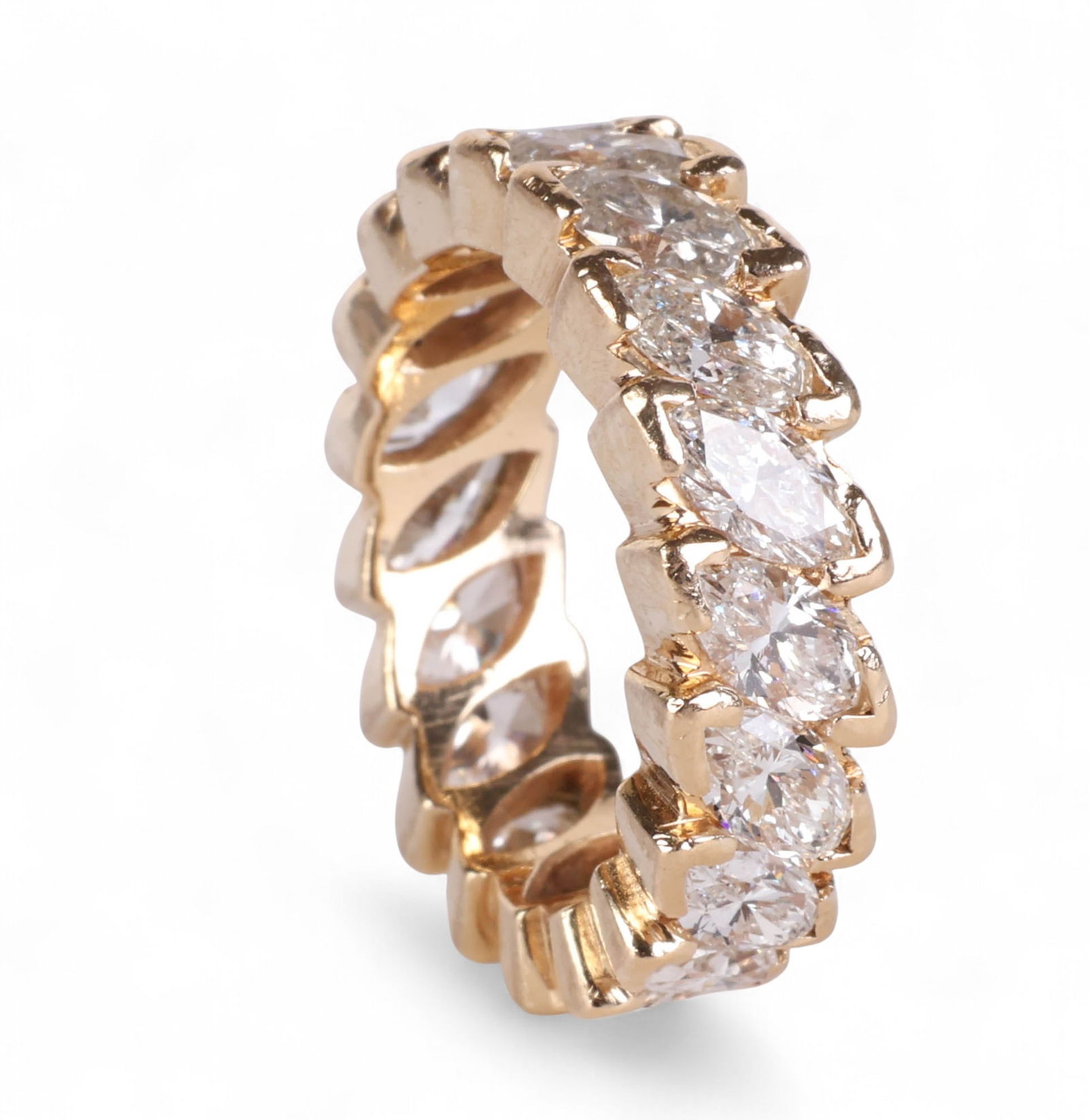 14k Gold 8 CTTW Marquise Diamond Eternity Ring 5.5 (1 of 6)