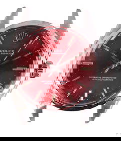 Rolex 6426 Red Dial Stainless Manual Watch 1973: Rolex Oyster Perpetual wristwatch in stainless steel, reference number 6426, serial number 3341961, dating to circa 1973. Features a vivid red sunburst dial with applied white gold baton hour markers