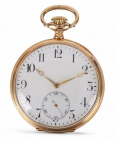 Zenith 18k Gold Open Face 15 Jewel Pocket Watch