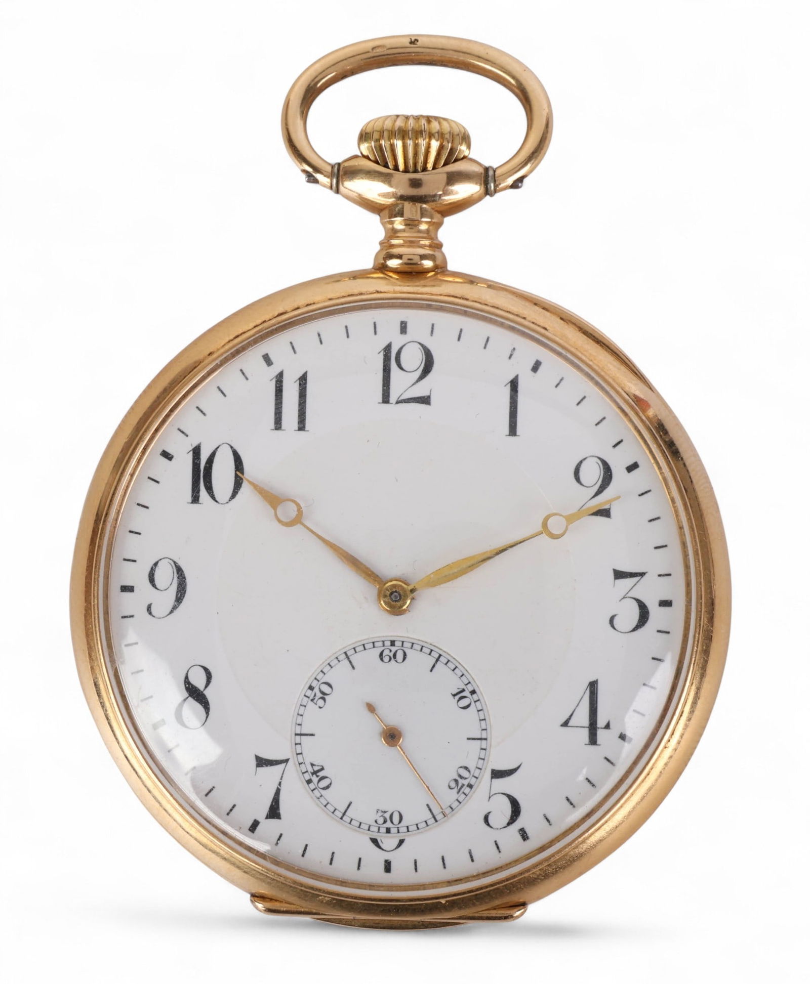 Zenith 18k Gold Open Face 15 Jewel Pocket Watch: Zenith antique open face pocket watch featuring a classic case crafted in 18k gold. This elegant timepiece houses a manual wind fifteen jewel movement, bearing the serial number 2257151, indicative of