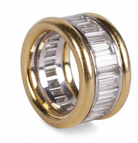 18k Gold Platinum 7.8 CT TW Diamond Band Ring