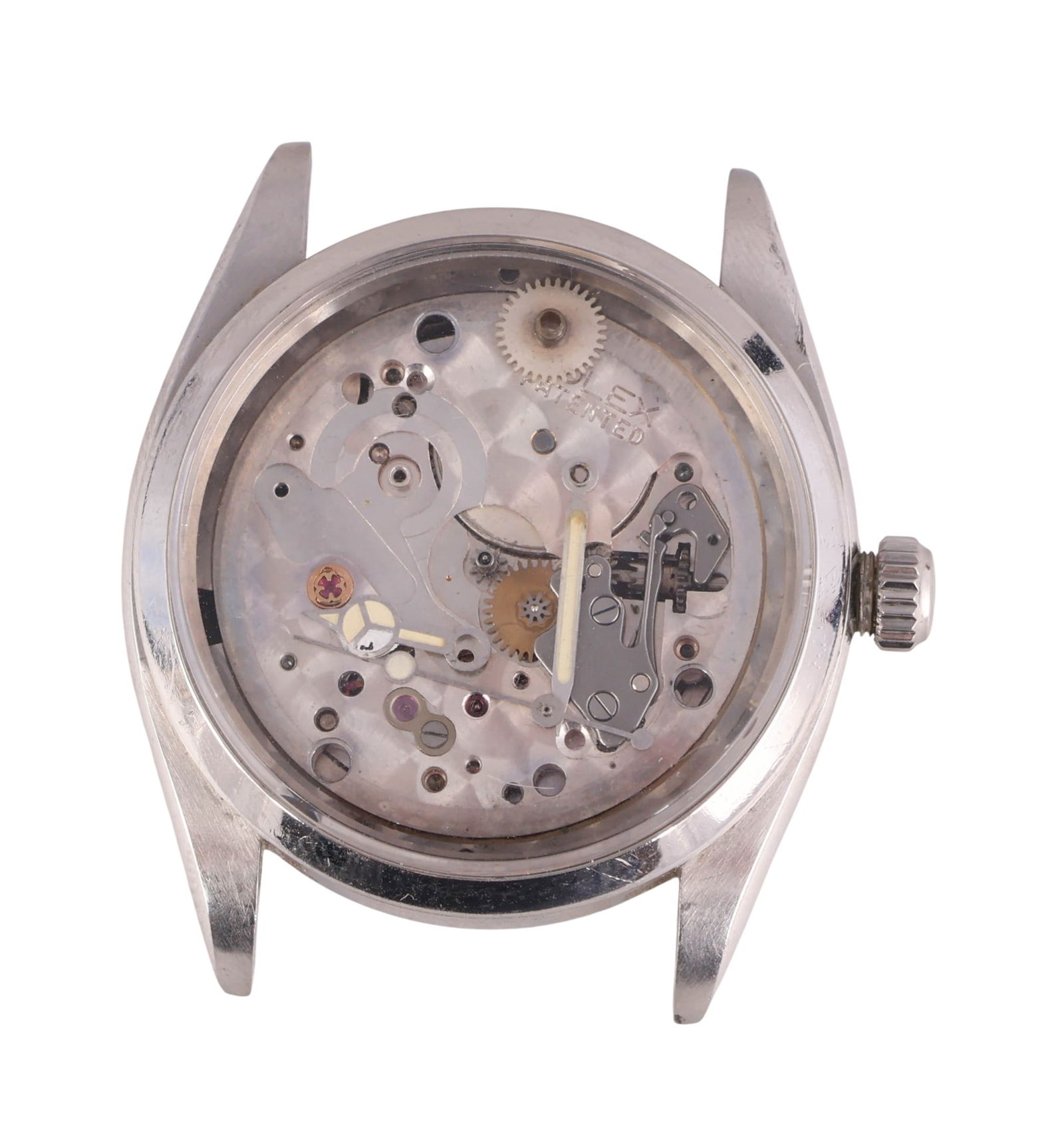 Rolex Ref. 6564 Caliber 103 Parts Only Watch LOT: Rolex reference 6564 stainless steel Oyster Perpetual wristwatch case housing a Rolex caliber 1030 automatic movement. The stainless steel case measures approximately 34mm in diameter (excluding crown